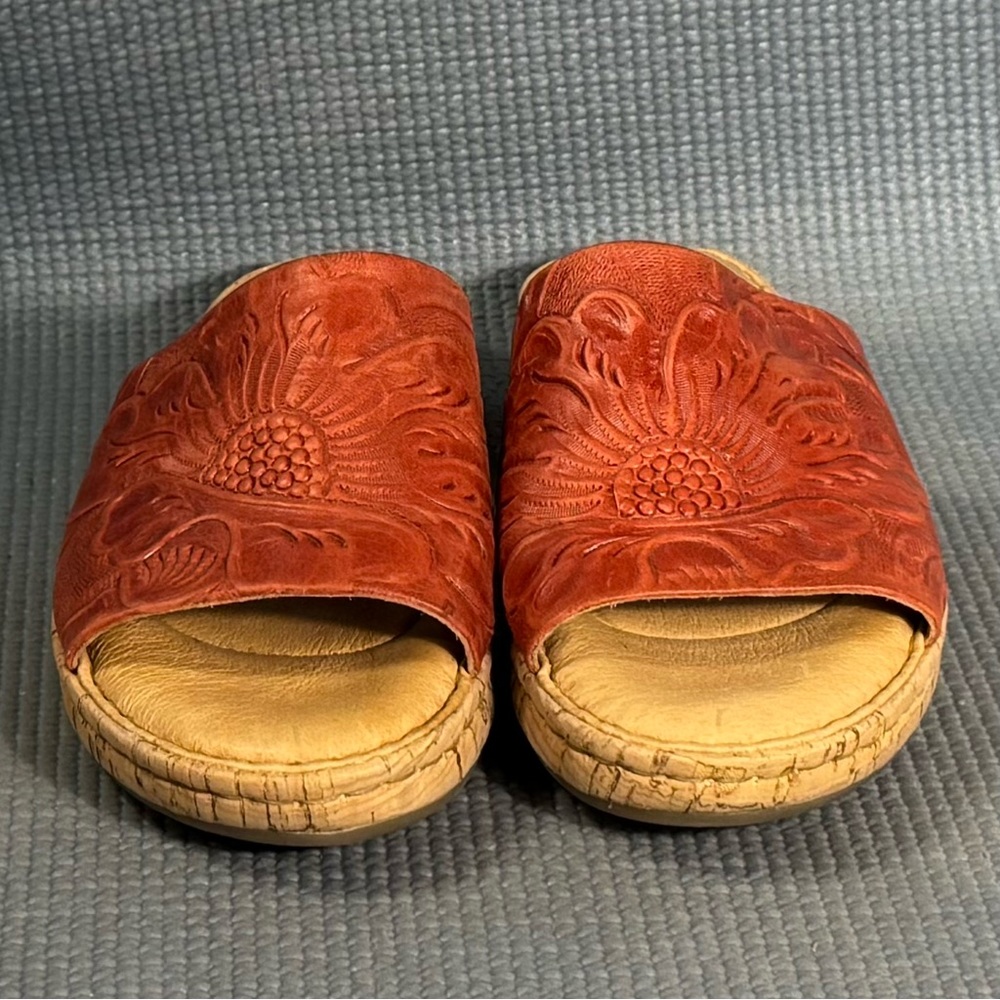 Born Red Leather Slide Sandals - Picture 3 of 9